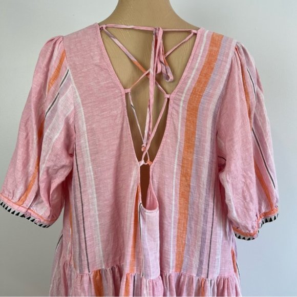 LEMLEM x h&m PINK STRIPED TUNIC DRESS LARGE - Picture 6 of 16